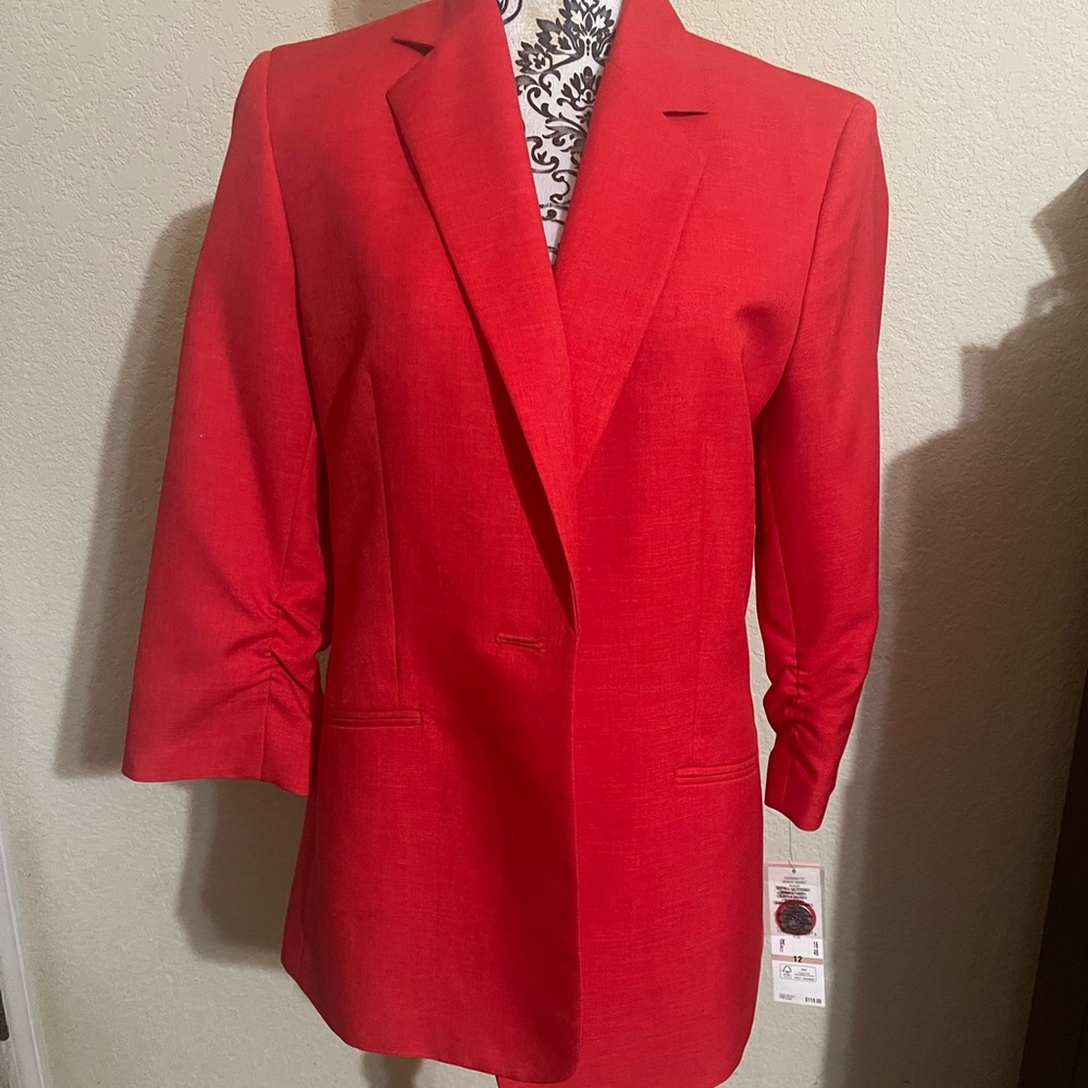 Kasper Red Blazer Classic Suit Jacket